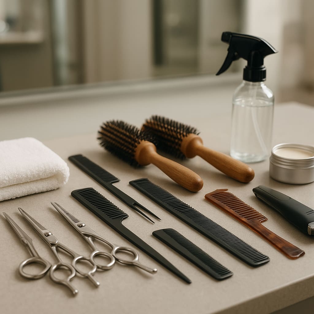 Werkzeuge für Hairstyling und Haarschnitt